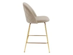 Lot De 2 Tabourets De Bar - Velours Et Métal Doré - Beige - MELBOURNE -Meubles Soldes Boutique tabouret de bar 8513843