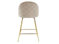 Lot De 2 Tabourets De Bar - Velours Et Métal Doré - Beige - MELBOURNE -Meubles Soldes Boutique tabouret de bar 8513845