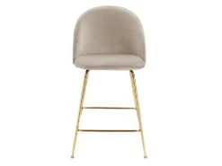 Lot De 2 Tabourets De Bar - Velours Et Métal Doré - Beige - MELBOURNE -Meubles Soldes Boutique tabouret de bar 8513847