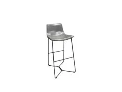 Tabouret De Bar Gris En Simili - STEEVE