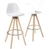 KAYELLES Lot De 2 Tabourets Design Scandinave Coussin SANA (blanc) -Meubles Soldes Boutique tabouret de bar 9145371