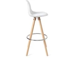 KAYELLES Lot De 2 Tabourets Design Scandinave Coussin SANA (blanc) 9 KAYELLES Lot De 2 Tabourets Design Scandinave Coussin SANA (blanc) -Meubles Soldes Boutique tabouret de bar 9145375
