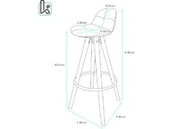 KAYELLES Lot De 2 Tabourets Design Scandinave Coussin SANA (blanc) 11 KAYELLES Lot De 2 Tabourets Design Scandinave Coussin SANA (blanc) -Meubles Soldes Boutique tabouret de bar 9145379