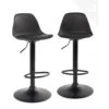 KAYELLES Lot De 2 Tabourets De Bar Design Réglable Pivotant SIG (Noir Intégral) -Meubles Soldes Boutique tabouret de bar 9146689