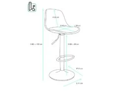 KAYELLES Lot De 2 Tabourets De Bar Design Réglable Pivotant SIG (Noir Intégral) 9 KAYELLES Lot De 2 Tabourets De Bar Design Réglable Pivotant SIG (Noir Intégral) -Meubles Soldes Boutique tabouret de bar 9146695