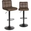 KAYELLES Lot De 2 Tabourets De Bar Matelassés SIVAN (noir Marron)