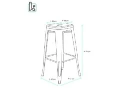 KAYELLES Lot De 2 Tabouret Industriel Métal BOOKA (Noir) -Meubles Soldes Boutique tabouret de bar 9147301