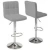 KAYELLES Lot De 2 Tabourets De Bar Matelassés SIVAN (gris) -Meubles Soldes Boutique tabouret de bar 9147693