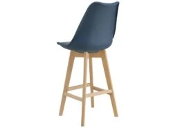 Lot De 6 Tabourets De Bar Lublin Plastique Simili Hêtre 105 X 48 X 58 Cm Bleu [en.casa] -Meubles Soldes Boutique tabouret de bar 9148061