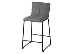 TEODORE - Lot De 2 Tabourets De Bar Tissu Gris -Meubles Soldes Boutique tabouret de bar 9217123