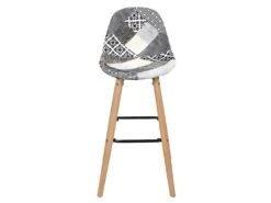 GIADA - Lot De 2 Tabourets De Bar Patchwork Motifs Grisés 10 GIADA - Lot De 2 Tabourets De Bar Patchwork Motifs Grisés -Meubles Soldes Boutique tabouret de bar 9217429