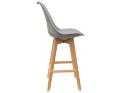 PARSA - Lot De 2 Chaises De Bar Grises Et Pieds Bois -Meubles Soldes Boutique tabouret de bar 9217449
