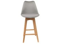 PARSA - Lot De 2 Chaises De Bar Grises Et Pieds Bois -Meubles Soldes Boutique tabouret de bar 9217451