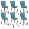 PARIL - Lot De 6 Tabourets De Bar Matelassés Bleus 1 PARIL - Lot De 6 Tabourets De Bar Matelassés Bleus -Meubles Soldes Boutique tabouret de bar 9217633
