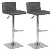 BUTTON - Lot De 2 Tabourets De Bar Gris -Meubles Soldes Boutique tabouret de bar 9217799