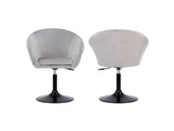 Tabouret De Bar En Velours Gris GABIN - HAPPY GARDEN -Meubles Soldes Boutique tabouret de bar 9218733