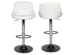 Lot De 2 Tabourets De Bar Blanc JASPER - HAPPY GARDEN -Meubles Soldes Boutique tabouret de bar 9218781