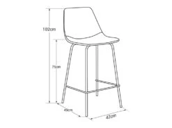 Lot De 2 Tabourets De Bar Vintage LUCIEN Marron - Hauteur D'assise 75cm - HAPPY GARDEN -Meubles Soldes Boutique tabouret de bar 9218965