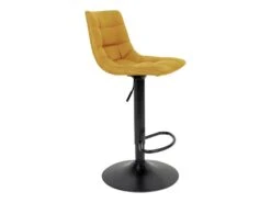 MAGNUS - Lot De 4 Tabourets Acier Et Tissu Jaune Moutarde -Meubles Soldes Boutique tabouret de bar 9219061