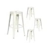 Quatuor De Tabourets De Bar Métal Blanc - VASSIA -Meubles Soldes Boutique tabouret haut 11143583