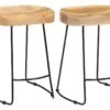 Lot De Deux Tabourets De Bar Design Chaise Siège Bois De Manguier Solide 1202098 2 Lot De Deux Tabourets De Bar Design Chaise Siège Bois De Manguier Solide 1202098 -Meubles Soldes Boutique tabouret haut 11220801