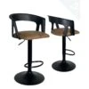 KAYELLES Lot De 2 Tabourets De Bar Design Avec Accoudoirs AYO (Noir-marron) 2 KAYELLES Lot De 2 Tabourets De Bar Design Avec Accoudoirs AYO (Noir-marron) -Meubles Soldes Boutique tabouret haut 11226273
