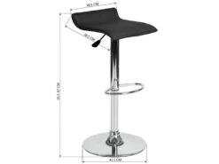 Lot De 2 Tabourets De Bar Pivotants Réglables En Cuir PU Noir Avec Base Chromée Et Repose-pieds -Meubles Soldes Boutique tabouret haut 11245555
