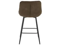 GRANT - Fauteuil De Bar Vintage En Microfibre Marron Et Métal Noir (x2) -Meubles Soldes Boutique tabouret haut 11546797