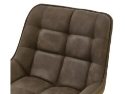 GRANT - Fauteuil De Bar Vintage En Microfibre Marron Et Métal Noir (x2) -Meubles Soldes Boutique tabouret haut 11546799