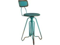Ovid - Tabouret De Bar En Métal 61cm - Couleur - Turquoise