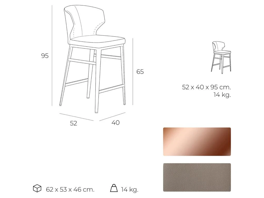 Tabouret Rembourré En Simili Avec Pieds Acier Inoxydable 9 Tabouret Rembourré En Simili Avec Pieds Acier Inoxydable – Image 7