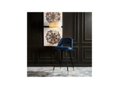 Duo De Tabourets De Bar Métal/Tissu Bleu - YIZI -Meubles Soldes Boutique tabouret haut 17631795