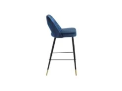 Duo De Tabourets De Bar Métal/Tissu Bleu - YIZI -Meubles Soldes Boutique tabouret haut 17631797