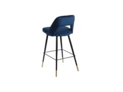 Duo De Tabourets De Bar Métal/Tissu Bleu - YIZI -Meubles Soldes Boutique tabouret haut 17631799