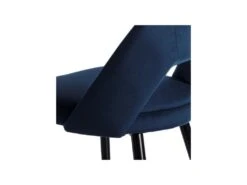 Duo De Tabourets De Bar Métal/Tissu Bleu - YIZI -Meubles Soldes Boutique tabouret haut 17631801