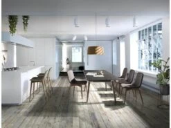 Tabouret En Croûte De Cuir Et Bois Noyer 4044 ANGEL CERDA -Meubles Soldes Boutique tabouret haut 18429225