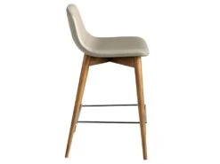 Tabouret En Croûte De Cuir Et Bois Noyer 4044 ANGEL CERDA -Meubles Soldes Boutique tabouret haut 18429229