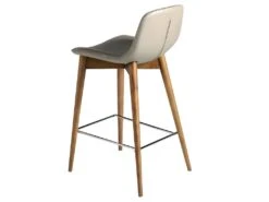 Tabouret En Croûte De Cuir Et Bois Noyer 4044 ANGEL CERDA -Meubles Soldes Boutique tabouret haut 18429231