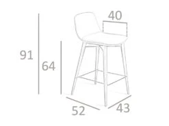 Tabouret En Croûte De Cuir Et Bois Noyer 4044 ANGEL CERDA -Meubles Soldes Boutique tabouret haut 18429233