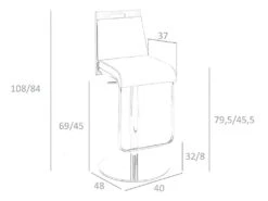 Tabouret En Croûte De Cuir Et Acier Chromé 4072 ANGEL CERDA -Meubles Soldes Boutique tabouret haut 18429243