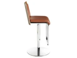 Tabouret En Croûte De Cuir Et Acier Chromé 4072 ANGEL CERDA -Meubles Soldes Boutique tabouret haut 18429245