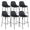 KONAE - Lot De 6 Tabourets De Bar En Velours Côtelé Noir -Meubles Soldes Boutique tabouret haut 19125389
