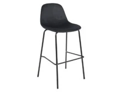 KONAE - Lot De 6 Tabourets De Bar En Velours Côtelé Noir -Meubles Soldes Boutique tabouret haut 19125397