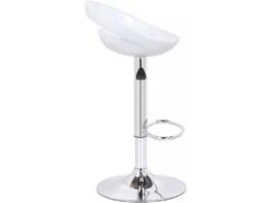 Lot De 2 Tabourets De Bar "Blue Lagoon" - Blanc -Meubles Soldes Boutique tabouret haut 20900739