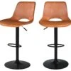 Chaise De Bar Solveig En Cuir Synthétique Camel 60,5/80,5 Cm (lot De 2) -Meubles Soldes Boutique tabouret haut 22350723