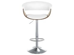 Chaise De Bar Blanche Basile Avec Accoudoirs 59/81 Cm -Meubles Soldes Boutique tabouret haut 22351353