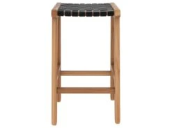 Tabouret De Bar Mi-hauteur Kuna En Cuir Tressé Noir 68 Cm 15 Tabouret De Bar Mi-hauteur Kuna En Cuir Tressé Noir 68 Cm -Meubles Soldes Boutique tabouret haut 22679121