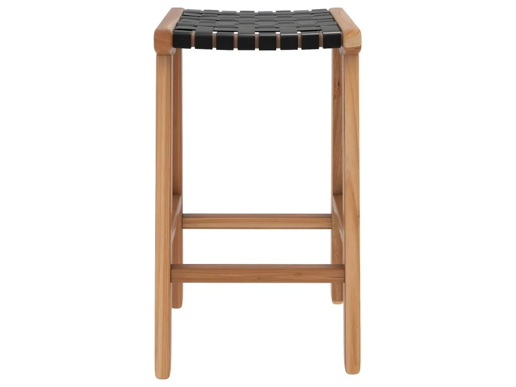 Tabouret De Bar Mi-hauteur Kuna En Cuir Tressé Noir 68 Cm 9 Tabouret De Bar Mi-hauteur Kuna En Cuir Tressé Noir 68 Cm – Image 7