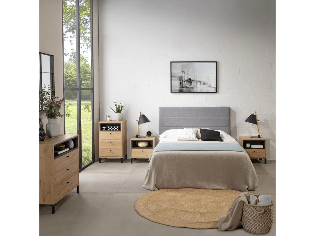 Tête De Lit Tapissée Miconos 150x60 Cm Couleur Gris, 8 Cm D'épaisseur 7 Tête De Lit Tapissée Miconos 150x60 Cm Couleur Gris, 8 Cm D'épaisseur – Image 5