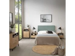 Tête De Lit Tapissée Miconos 160x60 Cm Couleur Vert, 8 Cm D'épaisseur -Meubles Soldes Boutique tete de lit et pont de lit 10756203